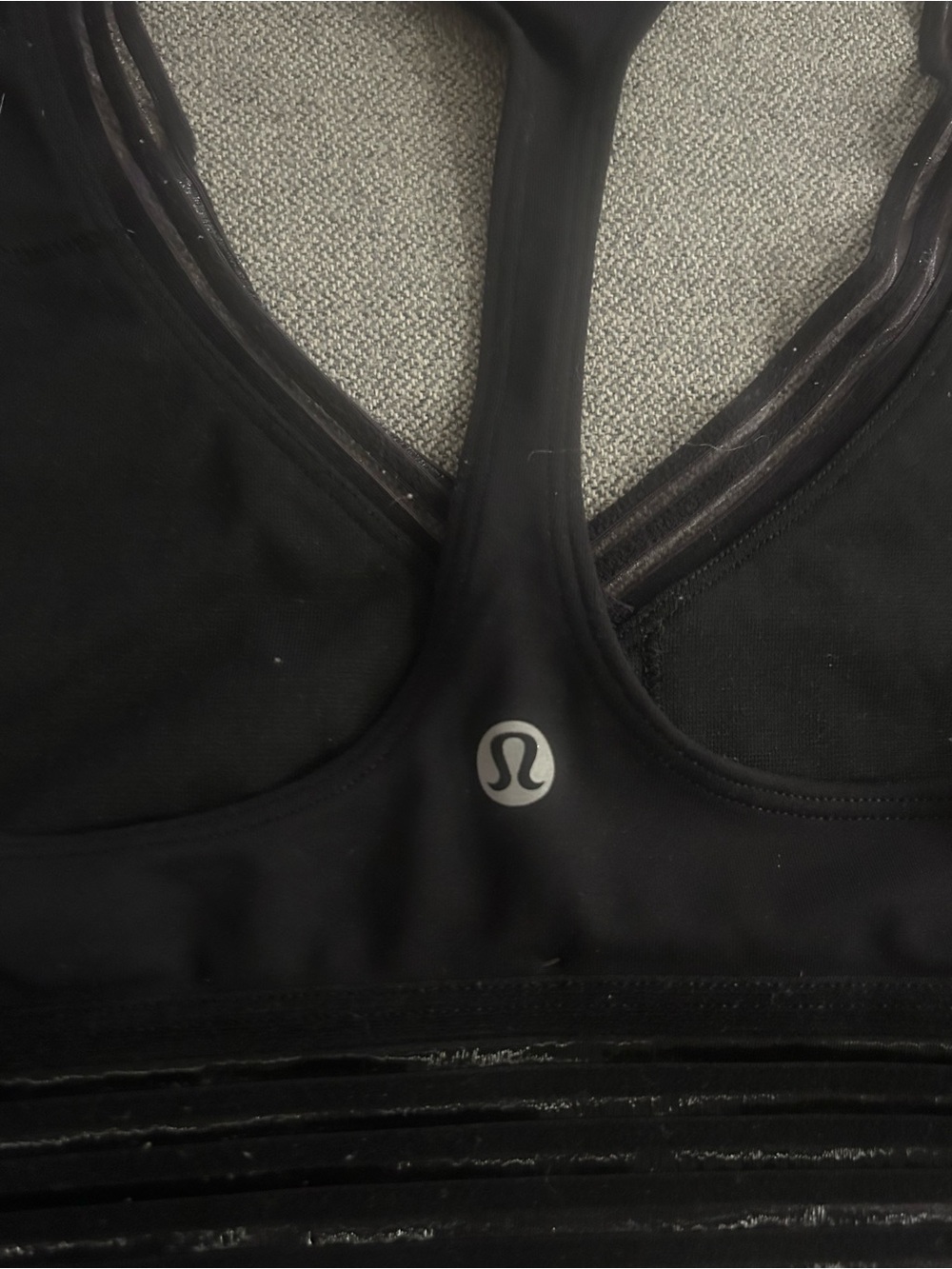 lululemon athletica Black Racerback Logo Sports Bra